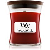 WoodWick Cinnamon Chai dišeča sveča z lesenim stenjem 85 g Cene