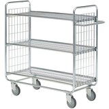 HelgeNyberg Mrežast voziček SERIJE 100, 3 police, DxŠxV 930 x 460 x 1120 mm | Shoptok.si