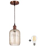 Brilagi LED luster na sajli R GLASS 1xE27/60W/230V prečnik 14 cm bakarna/zadimljeno braon Cene