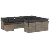 Maison Chic Seti vrtnega pohištva - Vrtna garnitura - Vrtni pohištvo set 11-delna z blazinami siv poli ratan, (21816275) | Shoptok.si
