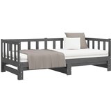  Izvlečna dnevna postelja siva 2x(90x190) cm trdna borovina, (21073734) | Shoptok.si