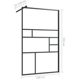 Pregrada za tuš s prozornim ESG steklom 100x195 cm črna, (20684036) | Shoptok.si