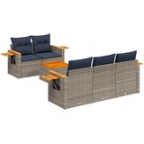  6-dijelni set vrtnih sofa od poliratana s jastucima sivi | shoptok.hr