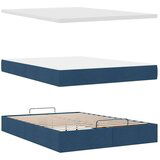  Otomanski krevet s madracem i LED plavi 140x190 cm tkanine | shoptok.hr