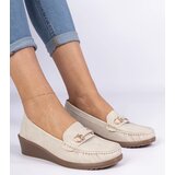 Gemre Beige Women's Wedge Loafers Sameri | shoptok.hr
