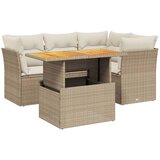  5-dijelni vrtni set sofa s jastucima bež od poliratana | shoptok.hr