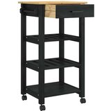  Kuhinjski voziček Črna 88,5 x 40 x 48 cm Masivno borovo les, (5000130945) | Shoptok.si