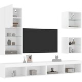 vidaXL Komplet TV omaric LED 5-delni bel inženirski les | Shoptok.si