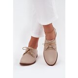 Zazoo Women's Leather Elegant Lace-Up Shoes 4238 Beige | Shoptok.si