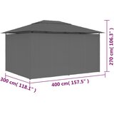 vidaXL Vrtni šator sa zavjesama 4 x 3 m antracit | shoptok.hr