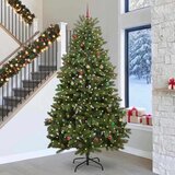 vidaXL Umestno božično drevo z LED lučmi Zelena 300 cm PVC in kovina | Shoptok.si