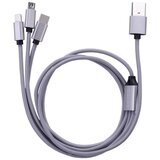 BAUHAUS uSB kabel za punjenje (Srebrne boje, 1 m, Utikač USB A, utikač USB C, utikač USB Micro, utikač Lightning) Cijene