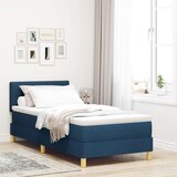 Box Spring Postelja z Vzmetnico & LED Modra 90x190 cm Tkanina, (22080848) Cene