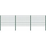  Ogradni panel sa stupovima od željeza 522x120 cm zeleni | shoptok.hr