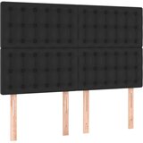 Maison Chic Posteljno vzglavje - Vzglavna omarica 4 kosa črn 72x5x78/88 cm umetno usnje, (22078275) | Shoptok.si