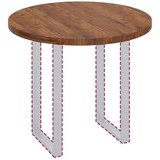 vidaXL Nepremična površina Temno rjava Ø 90 x 4 cm Trda hrastovina | Shoptok.si