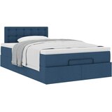  Otomanski okvir kreveta s madraca plavi 120x190 cm od tkanine | Eponuda.com