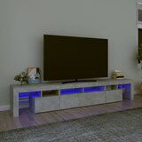 Maison Chic TV omarica - TV stojalo - Televizijska omarica z LED lučkami betonsko siva 230x36,5x40 cm, (21701308) | Shoptok.si