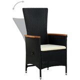  5-dijelni vrtni blagovaonski set s jastucima crni | shoptok.hr