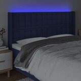  Uzglavlje plavo 163 x 16 x 118/128 cm od tkanine | shoptok.hr