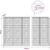  Gabion s žicom debljine 3,5 mm i mrežom 5x10 cm 1150x20x150 cm | shoptok.hr