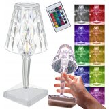 VERKGROUP LED RGB aku. namizna kristalna svetilka USB daljinec 25cm, (5000234138) | Shoptok.si