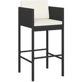  5-dijelni vrtni barski set od poliratana s jastucima crni Crna 80 x 80 x 110 cm | Shoptok.si