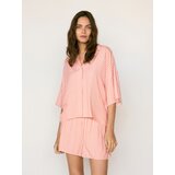 Reserved Uzorasta dvodijelna pidžama - boja breskve | shoptok.hr