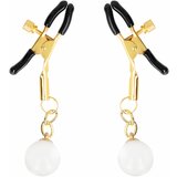 Kink Glass Bead Nipple Clamps Gold | shoptok.hr