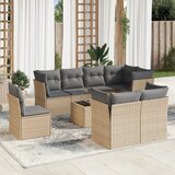 vidaXL 9-dijelni set vrtnih sofa s jastucima bež od poliratana Cijene