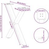  Noge za klub stolić u obliku slova X, 2 kom, bijele, 60 x (42-43) cm, čelik | shoptok.hr