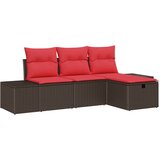  Set sofe 4 kom. Smeđa poliratan | shoptok.hr
