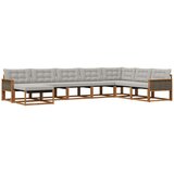 vidaXL Zunanja garnitura za sedenje 8 pcs Naravna in svetlo siva, (5000282432) | Shoptok.si