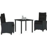 vidaXL Set vrtnih stolova s jastučićima Crna Poli rattan | shoptok.hr