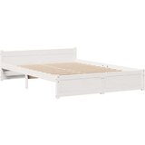  Krevet s regalom z knjige bez madraca bijeli 120x200cm borovina | shoptok.hr