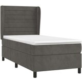 Box spring postelja z vzmetnico temno siv 90x190 cm žamet, (20930428) | Shoptok.si