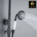 Kranig Kraanwerk pipa za prho country style | nadometna tuš garnitura | froukje| črna s poudarki, (21732318) | Shoptok.si