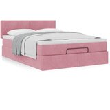  Otomanski krevet s madracem ružičasti 140x190 cm baršunasti | shoptok.hr