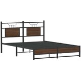 Okvir kreveta bez madraca smeđi hrast 150x200 cm izrađeno drvo | shoptok.hr