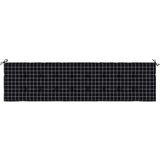  Jastuk za vrtnu klupu crni karirani 200 x 50 x 3 cm od tkanine | shoptok.hr