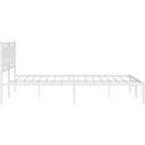 Metalni okvir za krevet s uzglavljem bijeli 193x203 cm | shoptok.hr