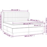 Krevet s oprugama i madracem tamnosivi 200x200 cm baršunasti | shoptok.hr
