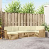  Set vanjskih sofa 7 kom. Bijela i krem 306 x 128,5 x 73 cm | Shoptok.si