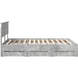  Krevetna konstrukcija s ladicama Betonski sivi 160 x 200 cm | shoptok.hr