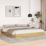 vidaXL posteljni okvir brez vzmetnice 200x200 cm masivni les hrast | Shoptok.si