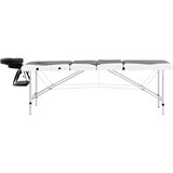  Sklopivi stol za masažu s 4 zone aluminijski crno-bijeli | shoptok.hr