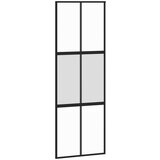  Klizna vrata s priborom crna 76 x 205 cm kaljeno staklo | shoptok.hr