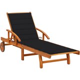 Maison Chic Vrtni Ležalnik - Sončna ležalnik z blazino trden akacijev les, (22043101) | Shoptok.si