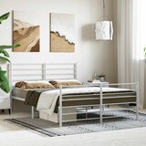  Metalni okvir kreveta uzglavlje i podnožje bijeli 140 x 190 cm | shoptok.hr