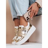 DStreet Sneakersy damskie na platformie HYPERWAY złote Cene